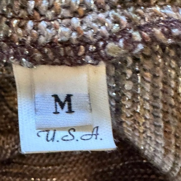 Vintage Peter Lai Cardigan Sweater M Art To Wear Designer Silver Brown Knit Boho - Picture 10 of 11